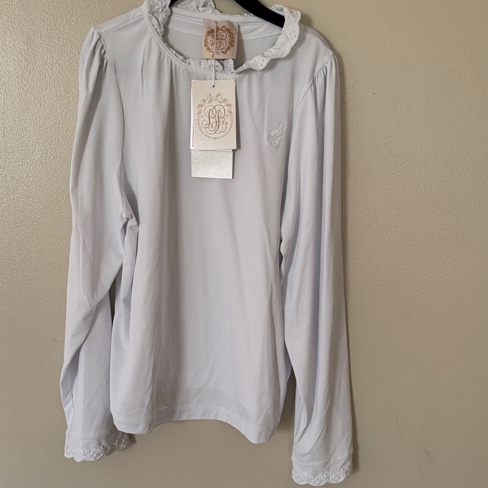 NWT Beaufort Bonnet Company White Lace Trim Blouse